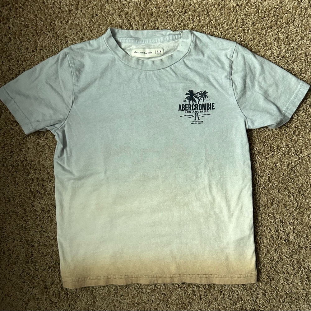 Youth Abercrombie Kids Blue Los Angeles Ombré Gradient T Shirt Size 7/8 |A120